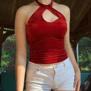 Velvet Halter Top 90s/Y2K